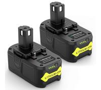 KEATFE 2 baterías de repuesto de 18 V y 5,0 Ah para baterías Ryobi de 18 V RB18L50 RB18L40 RB18L25 RB18L15 RB18L13