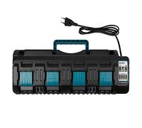 KEATFE 4 Puertos Cargador de batería para Makita BL1430 BL1450 BL1440 BL1860 BL1850 BL1850 BL1840 BL1830 BL1815, 14,4V-18V DC18SF Reemplazo del Cargador