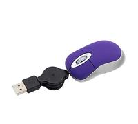KeauFair Mini Ratón con cable, Mini Ratón con cable de viaje portátil, 1600 DPI, Ratón pequeño con cable retráctil de 70 cm, Mini Ratón para ordenador portátil, PC (púrpura)
