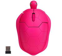 KeautFair Lindo ratón inalámbrico con forma de tortuga animal, portátil, USB, inalámbrico, diseño ergonómico, 2,4 GHz, 1600 DPI, silencioso, para portátiles, iPad, Windows, iOS, niños, regalo (rojo