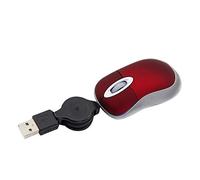 KeautFair Mini ratón con cable retráctil de 70 cm, cable USB de 1600 DPI, portátil, ergonómico, pequeño, de bolsillo, para niños, manos pequeñas para portátil Win98/Win7/2000/ME/XP/VISTA (rojo)