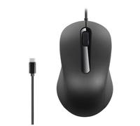 KeautFair Ratón óptico tipo C con cable USB-C con 3 botones, ligero y portátil, compatible con Windows, PC, portátil, escritorio, portátil (negro)