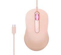 KeautFair Ratón óptico USB-C con cable, tipo C, 3 botones, ligero y portátil, compatible con Windows, PC, portátil, escritorio, portátil (rosa)