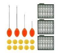 KEAYOO Boilie Needle Set con caja y topes de boilie - 4 agujas de boilie incluye bait drill, aguja de baiting, aguja de gancho y aguja plegable para ojos - Accesorios de pesca de carpa con 10 bolas de
