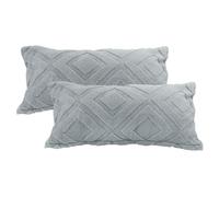 KEAYOO Funda de almohada de felpa de 40 x 80 cm con forro polar mullido, extracálida, para invierno (gris, 40 x 80)