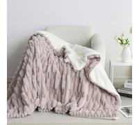 KEAYOO Manta mullida con textura suave de ensueño, extracálida para invierno, ideal como manta de sofá y colcha de cama, buen regalo para mujeres (geometría taupe, 200 x 230 cm)
