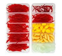 KEAYOO ToolA- Juego de gusanos artificiales, gusanos de pesca, gusanos de pesca, juego de gusanos artificiales para pesca de esturión, trucha de bajo (multicolor, 360A)