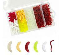 KEAYOO ToolA- Juego de gusanos artificiales, gusanos de pesca, gusanos de pesca, juego de gusanos artificiales para pesca de esturión, trucha de bajo (multicolor, 360B)