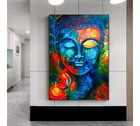 KEBIA Arte de pared de budismo moderno, pinturas en lienzo, carteles e impresiones de Buda, cuadros de pared en lienzo para sala de estar, decoración de pared del hogar, 35x50cm sin marco
