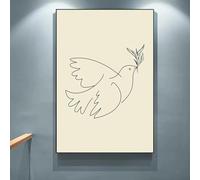 KEBIA Picasso de la paloma de la paz carteles e impresiones arte minimalista moderno pintura en lienzo imágenes artísticas de pared decoración de la habitación del bar del hogar 60x90cm sin marco