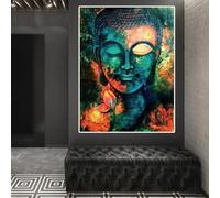 KEBIA Pósteres e impresiones de budismo moderno, arte de pared, pintura en lienzo, decoración de pared, imágenes de Buda para sala de estar, decoración de templo de pared, 80x110 sin marco