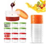 kebitedamai 18 Pcs Recipientes de Plástico para Alimentos, 250ML Recipientes Herméticos para Snacks, Contenedores de Alimentos con Tapas Pequeños, Caja de Almacenamiento Prueba de Fugas