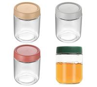 kebitedamai 4 Pcs Tarros de Cristal con Tapa Hermética, 500 ML Frascos De Vidrio con Tapa, Botes de Cristal con Tapas, Mason Jars, Botes Overnight Oats Jar para Ensalada Postre Yogur Muesli