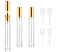 kebitedamai Set de 4 pulverizadores de perfume de vidrio, botellas de spray recargables con nebulización fina, frascos vacíos para perfume, muestras de viaje, maquillaje - oro