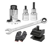 KEBMCHN Kit Separador de Suspensión 5 Piezas, In uantes y Llave, Compresor de Muelles para Amortiguadores - Usar Solo con Herramienta de 10 mm, máx. 13 NM (Negro)