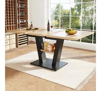 Kebnor Mesa de comedor telescópica (118-157 x 70 x 75 cm), mesa de cocina, mesa extensible, con ayuda de placas interiores extensibles a 118-157 cm, para cocina y salón, mesa de comedor de color