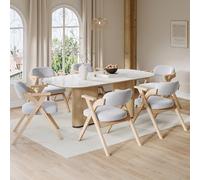 Kebnor Sillas de comedor plegables, sillas de comedor de madera maciza, cómodas y transpirables, plegables y almacenables, adecuadas para comedor, sala de estar, cafetería, estilo moderno, cojines de