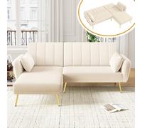 Kebnor Sofá plegable moderno en forma de L, sofá cama con esquina adicional, sofá esquinero con función de dormir, adecuado para sala de estar, dormitorio, cine en casa, habitación de invitados
