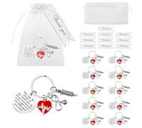 Keboyoe 10 Piezas Llavero de Metal Enfermera con 10 Bolsas de Organza, 10 Tarjetas de Agradecimiento Llavero Regalos para Enfermera Médica Enfermera Llaveros para Doctor,Medicina Asistente,Graduación