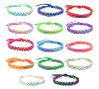 Keboyoe 14 Piezas Pulseras de Tejidas Ajustables Multicolor Pulseras de Tejido para Amistad Pulseras Trenzada de Amistad Hechas a Mano Trenzadas Pulsera para Mujeres y Niñas Hombres