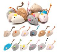 Keboyoe 24 Piezas Juguetes para Gatos - Ratones de Peluche y Hierba Gatera - Juguetes Interactivos Multicolor