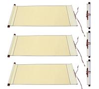 Keboyoe 3 Pcs Largo Pergamino Enrollable Pintura 80x34cm Rice Papel Rollo Xuan Papel de Arroz PaPel Caligrafía China Largo Pergamino Grande Enrollable (Dorado)