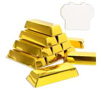 Keboyoe 30 Piezas Barra de Oro Falso, Caja de Regalo de Lingotes de Oro Falsos, Caja de Dulces de Oro, Pirata Tesoro Objeto, Lingote de Oro Decoración para Bodas Fiesta Navidad 14.5 x 5 x 3 cm