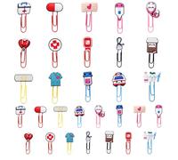 Keboyoe 30 Piezas Clips De Papel Médicos Marcapáginas De Notas De Hospital Clip de Papel Marcador de Médicos Paper Clip Marcapáginas Temas Médicos Marcador de Clip para Médicos, Enfermeras