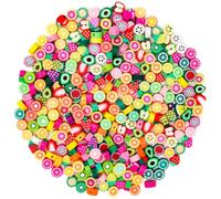 Keboyoe 300 piezas Cuenta de Frutas para Pulseras Frutas Cuentas de Cerámica Suave Cuentas de Fruta Para Enhebrar para DIY Pulseras Collares Bisutería Niños