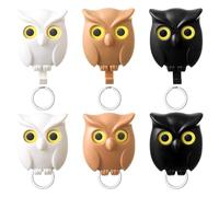 Keboyoe 6 Piezas Gancho de Buho para Llaves, Cuelga Llaves pared Buho Autoadhesivo Magnético Soporte para Llaves De Búho con Diseño de Ojos Abiertos y Cerrados Hogar Decoración Regalos