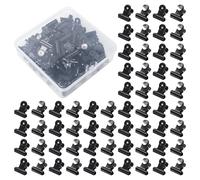 Keboyoe 60 Piezas Chincheta con Clip Chinchetas con Pinzas Chinchetas Pinzas Corcho Clips para Chincheta Negro Push Pin Clips para Tablones de Anuncios y Paredes de Fotos,Escuela en Casa y Oficina