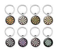 Keboyoe 8 Pcs Llaveros de Dardos, Dardos Llavero, Dardos Colgante, Decoración de Dardos, Regalos de Dardos para Hombres, Jugadores de Dardo