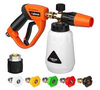 Kebtek Pistola Hidrolimpiadora de alta presión 5200 PSI con Cañón de Espuma 1L, 5 Boquillas de Pulverización et Adaptador compatible con Karcher K2-K7 (MRP-001-B)