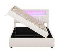 KecDuey Cama tapizada de 90x200 cm, Cama Plana con almacenaje hidráulico, Cama Alta de Lino Agradable para la Piel, Cama Individual hidráulica, diseño Minimalista, tapizado Elegante