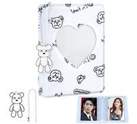 KeCool Carpeta para tarjetas fotográficas Kpop de 3 pulgadas, bonito soporte para tarjetas de fotos, mini álbum de fotos K-pop, álbum de coleccionista de 40 bolsillos con colgante encantador