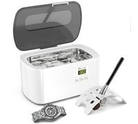 KECOOLKE Limpiador ultrasónico de joyas, limpiador ultrasónico de 600 ml con temporizador digital, adecuado para gafas, anillos, monedas, cubiertos, regalos Solución de limpieza ultrasónica