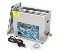 Kecoolke - Limpiador ultrasónico profesional de 6 l, potencia de 180 W, calefacción 300 W, acero inoxidable ultrasónico limpiador, calefacción de 80 grados para joyas, laboratorios, equipos