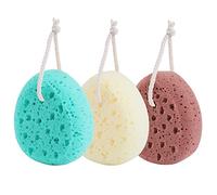 KECUCO 3 esponjas de baño para mujeres, hombres, adolescentes, esponjas de lavado corporal, esponja de lufa, 3 colores y tamaño grande, esponja de limpieza para ducha exfoliante