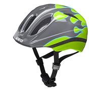 KED Meggy Trend Casco de Bicicleta, Niños, Gris y Verde, M (52-58cm)