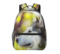 KEDDJI Alaskan Malamute Bokeh Mascotas Perros Lindo, Mochila para estudiantes Mochila informal Mochila clásica Mochila escolar resistente al agua