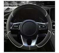 KEDDWE Funda de Volante para Seat Cupra Leon sportstourer 2019-2023 2024 2025, Piel Antideslizante, Cubierta Volante Coche Funda Volante de Cuero, 37-38 cm,O-B