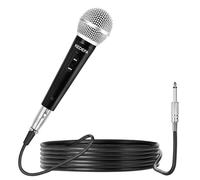 KEDEFA KM88 Micrófono de karaoke con cable de mano, micrófono vocal dinámico súper cardioide con cable de audio XLR desmontable de 13 pies e interruptor de encendido/apagado, para máquina de canto de