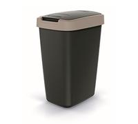 Keden COMPACTA Q Cubo de Basura Cubo de Basura Cubo de Reciclaje de 12 Litros (Negro/Marrón Claro)