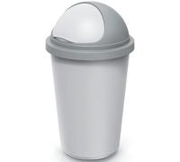 Keden® Cubo de basura de cocina 50L con tapa deslizante 100% Plástico reciclado Cubo de basura para oficina, papelera, basura orgánica, saco amarillo, color plateado gris