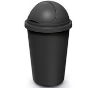 Keden® Cubo de basura de cocina de 50L con tapa deslizante, 100% plástico reciclado, cubo de basura de oficina, soporte para bolsas de basura, papelera, residuos orgánicos, bolsa amarilla, negro