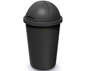 Keden® Cubo de basura de cocina de 50L con tapa deslizante, 100% plástico reciclado, cubo de basura de oficina, soporte para bolsas de basura, papelera, residuos orgánicos, bolsa amarilla, negro