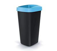 KEDEN Cubo de reciclaje 25L plástico con práctica tapa abierta color azul.