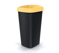 KEDEN Cubo de reciclaje 45L plástico con práctica tapa abierta color amarillo.