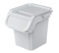 Keden Kaddi Q Cubo de basura de 20 l con filtro de carbón activo, contenedor de separación de residuos con tapa, contenedor de reciclaje, contenedor de plástico (gris ceniza)