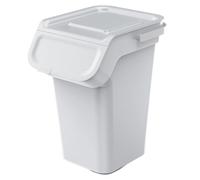 Keden Kaddi Q Cubo de Basura de 25 L Con Filtro de Carbón Activo, Separación de Residuos Con Tapa, Reciclaje, de Plástico (Gris Ceniza)